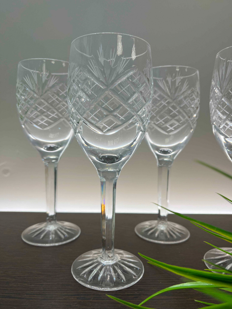 Бокалы объемные для вина. Качественный хрусталь, алмазная грань, ручная работа. Цена за 4шт. Картинка 2